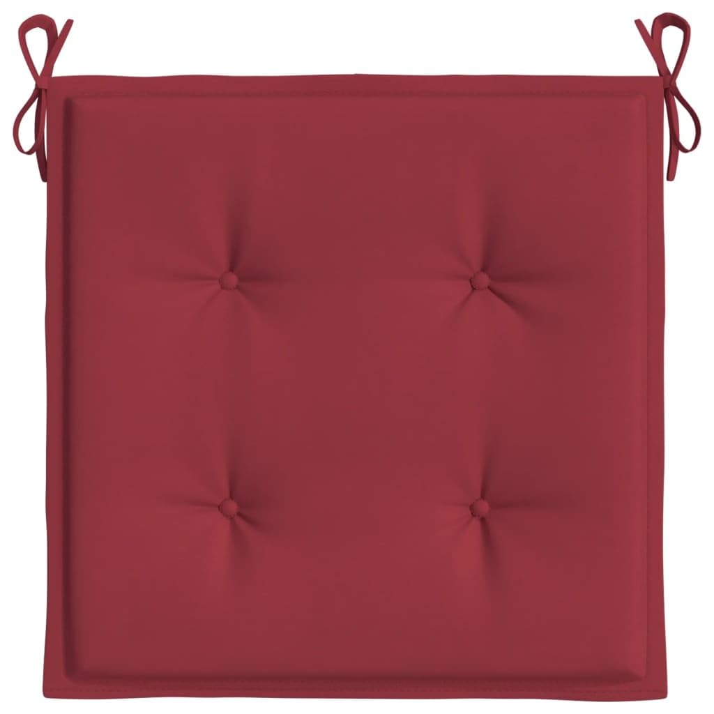 Cojín para silla de jardín, 4 unidades, color rojo vino, 50 x 50 x 4 cm, tela Oxford, resistente al agua, para muebles de exterior e interior, relleno de espuma