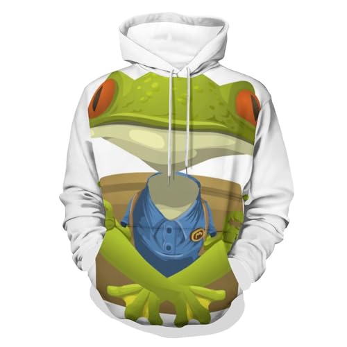 Hoodie drôle de grenouille pull manche longue idéal pour vos moments de détente en taille S