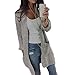 Produktbild VENMO Damen Lässiger Pullover mit Strickärmeln Oversize Boho Falsch Fleece Einfarbig Langarm Casual Kapuzen Mantel Jacke Cardigan Strickjacke Cardigan Strickmantel Offener Mit Taschen (Gray, S)