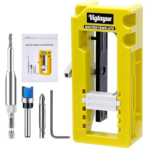 Vigtayue Door Hinge Jig, Door Hinge Template, Door Hinge Mortiser for Door Hinge from 3” to 5” Length and Hinge Types of Sqaure, Radius 1/4” or Radius 5/8 Cover
