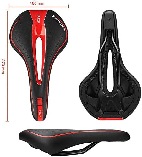 IPSXP Comfortable Bike Seat, Bicycle Saddle Padded Professional Waterproof Road Bike Saddle for Men, Women, Riding Bike, City Bike and MTB