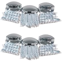 Mytee Products 2 Pack Steel Chrome Axle Wheel Cover Set - Includes 2 Front Hub Caps, 4 Rear Hub Caps, 60 Lug Nut Covers 33mm for Semi Truck | Axle Cover Combo Kit
