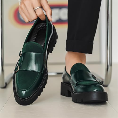 Slip on Shoes for Men, Casual Mens Loafers, Penny Loafers Dress Shoes, Monk Strap PU Leather Shoes, Pointed Toe, Non Slip Rubber3