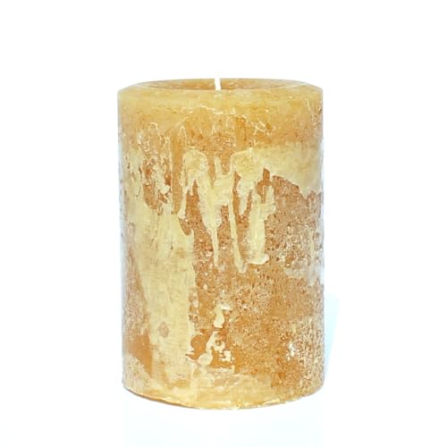 Still Water Candles Handmade Light Brown Rustic Textured Unscented Pillar Candle, Primitive Farmhouse Centerpiece for Home and Wedding Decoration - Small, Large and Custom Sizes