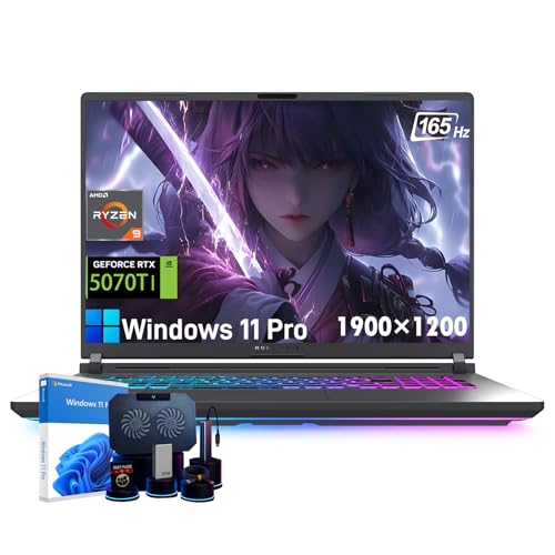 Image of ASUS ROG Strix G16 Gaming Laptop - NVIDIA GeForce RTX 5070 Ti, 16 inch 165Hz WUXGA Display, AMD Ryzen 9 8940HX (Up to 5.3 GHz), WiFi 6E, RGB Backlit KB, Win11 Pro, 64GB DDR5 RAM, 2TB SSD, w /Accessories