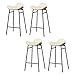Lwjjby Industriehocker 2er-Set, Barhocker Mit Fußstütze, Moderne Ledersessel, Für Zuhause/Küche/Esszimmer/Pub, Braun/Schwarz (Color : White, Size : 4 pcs)