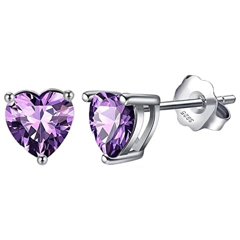 Pendientes de Botón de Corazón para Mujeres en Plata de Ley 925 Cover