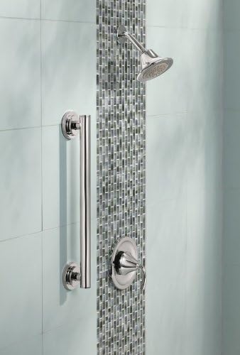 moen yg0718ch bathroom safety 18-inch stainless steel modern bathroom grab bar, chrome chrome 18 inch