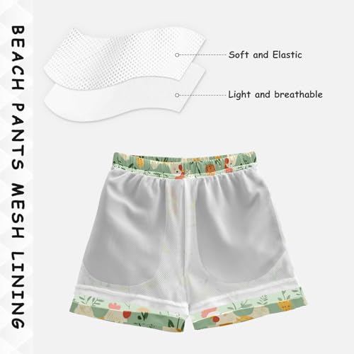 Pigsaly Boys Swim Trunks Chickens Eggs Flower Boys Board Shorts Swimsuit Swimwear Summer Bathing Suit 5T4