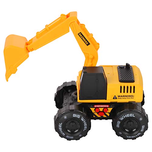 Friction Powered Construction Truck Set with Sound and Lights, Play Vehicles Tractor Set for 3 4 5 6 7 Years Old Child Kids Boys and Girls, Bulldozer, Dump, Excavator Toy - Thumbnail 2