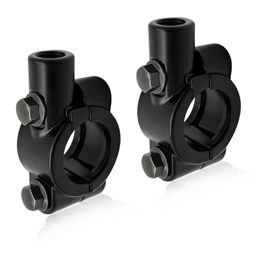 FSTURIOS 2PCS Motorcycle Mirrors Mounts, 7/8" Handlebar Mirror Mount Clamp Adaptor with 10mm Thread, Aluminum Alloy Rearview Mirror Bracket Clamp for Motorcycle Dirt Bike Scooter