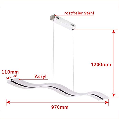 Lampe suspendue LED en vague dimmable avec télécommande pour salle à manger - 4