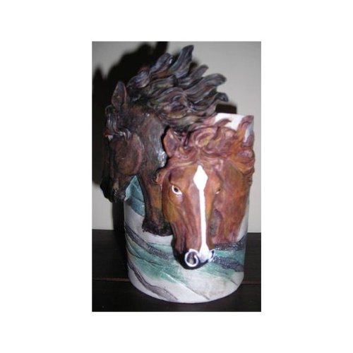 Pot à crayon cheval et statuette d'animal original pour bureau