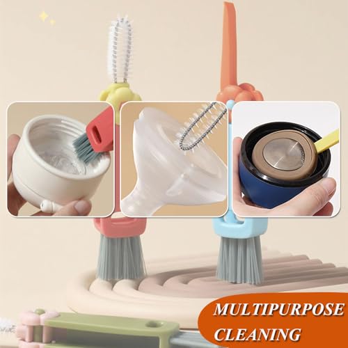 Image of 3 in 1 Cup Lid Cleaning Brush, 3 PCS Crevice Cleaning Brush Set - Multifunctional Portable Bottle Brush Cleaner for Bottle Gap Tight Spaces Cup - Ideal Baby Bottle Brush & Water Bottle Brush (3)