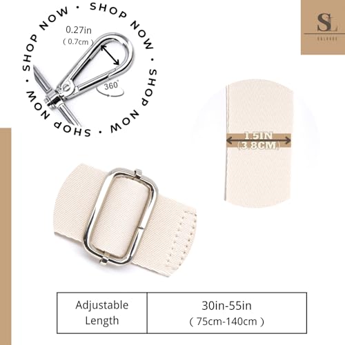 Image of S&loyoe Thickened Solid Color Purse Straps Replacement Crossbody Bag Strap Adjustable Wide Guitar Straps for Handbags 1.5inch