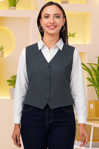 Image of SaintX Women's Waist Coat | Sleeveless | Stylish Executive Wear | Formal Blazer Waistcoat | Office wear