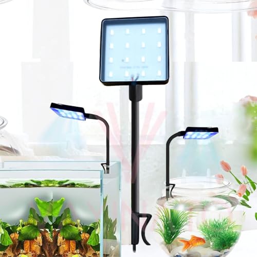 VAYINATO® (Square Shaped) LY-307 | 6.4W | Fit for 1.5 Feet Tank High Brightness Clip On Aquarium LED Light | 360* Flexible | Black | Light Weight By Petzlifeworld