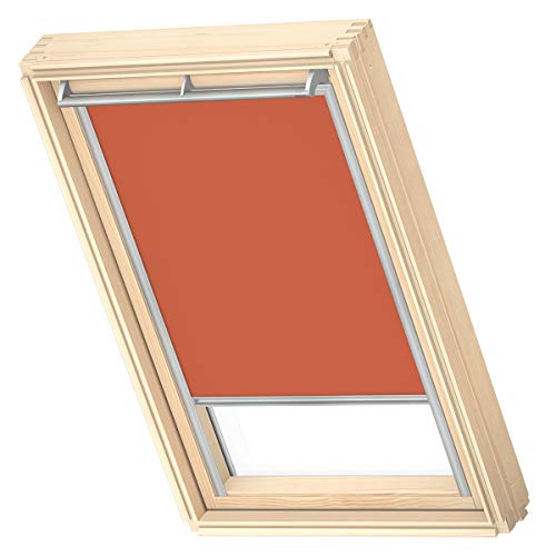 VELUX Original Dachfenster Verdunkelungsrollo für S08 / 608, Orange, mit Grauer Führungsschiene