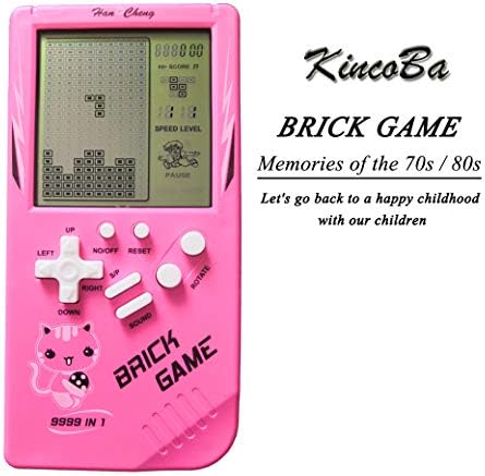 KincoBa Brick Handheld Game Machine Retro Game with 23 Classic Brick Games 3.5 inch Screen Portable Game Controller Good Toys for Kids(Pink)