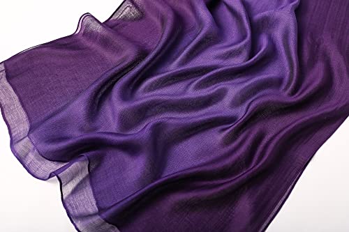 WINCESS.YU Women Gradient Scarf Stripe Long Shawls and Wraps Lightweight Solid Pashmina for Spring Summer and Fall4