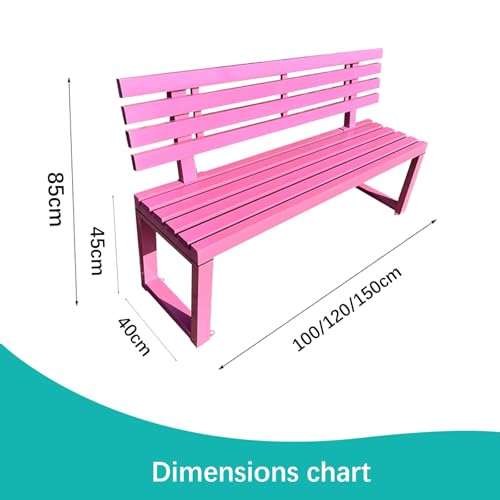 Banco de parque al aire libre 120 x 40 x 85 cm con respaldo para balcón 3