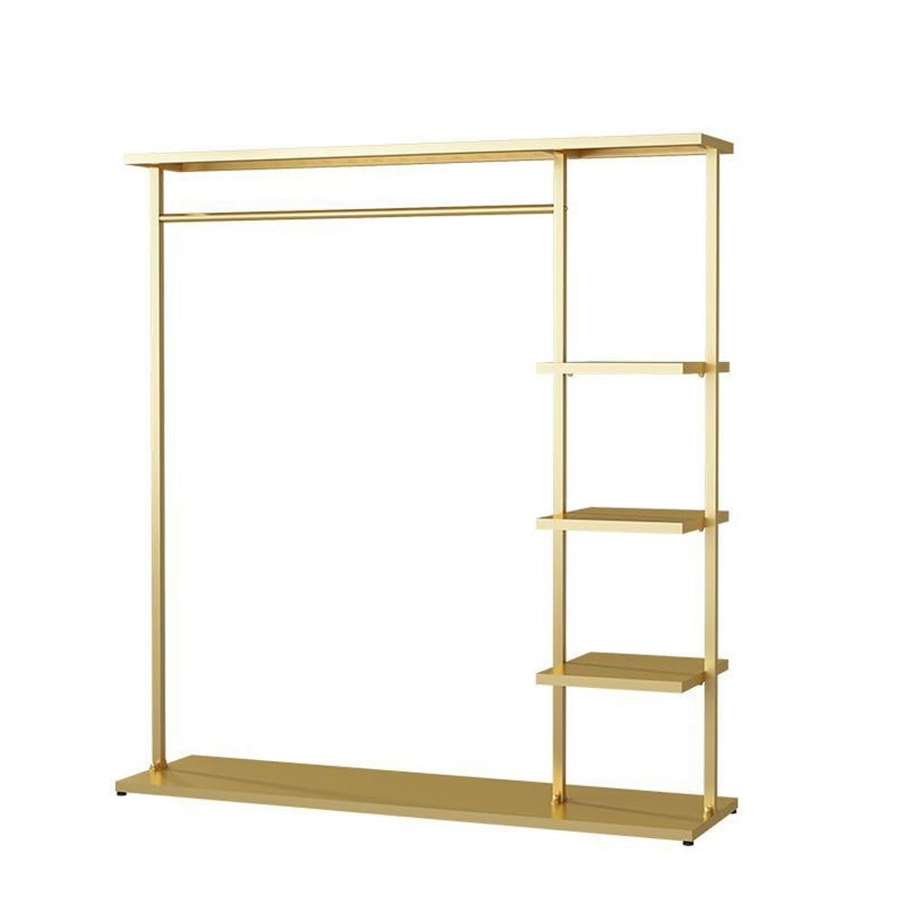 Portant à vêtements robuste en métal doré au design chic