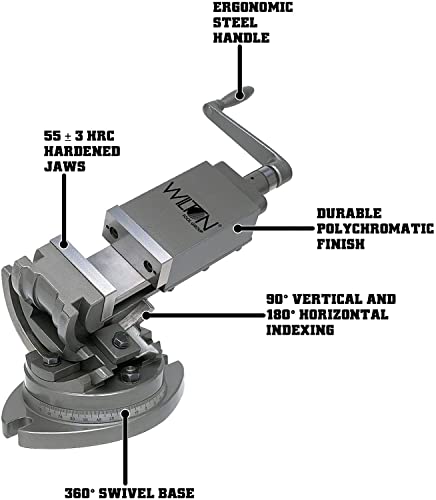 Wilton 3-Axis Precision Tilting Vise, 5" Jaw Width, 1-3/4" Jaw Depth (11803) #TOP1