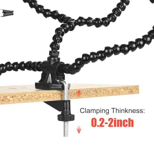 Almencla Ferramentas de solda de terceira mão, clipes de braçadeira, braços flexíveis, suporte pcb,