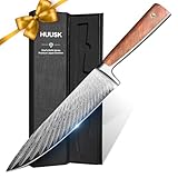 Huusk 8 Inch Chef Knife - Professional Kitchen Knife with Ergonomic Handle, Premium Stainless Steel Knife Perfect for Family & Restaurant Use, Christmas Gift for Men and Women