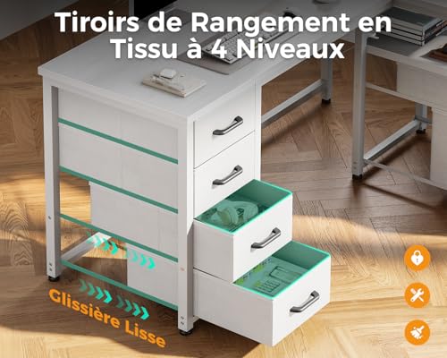 Bureau d’angle réversible prises USB 140x80 Coleshome