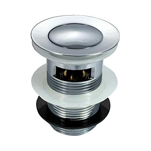 Standard UK Chrome Slotted Pop Up Click Clack Basin Waste - Sink Tap Push Button Cover