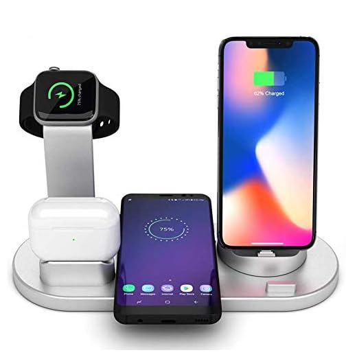 Trådlös laddningsstation, 4-i-1 Qi snabb trådlös laddningsdocka för iPhone X/XS/XR/Xs Max/8/8 Plus och en annan Qi-aktiverad telefon, trådlös laddare för AirPods, Apple Watch 4/3/2/1-stativ