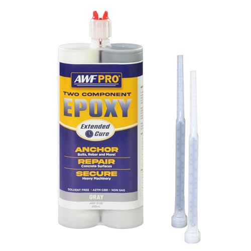 AWF PRO Two Component Extended Cure Epoxy Adhesive 20.2 oz. High-Strength for Anchoring Threaded Rods, Reinforcing Bars in Uncracked Concrete (Pack of 1)
