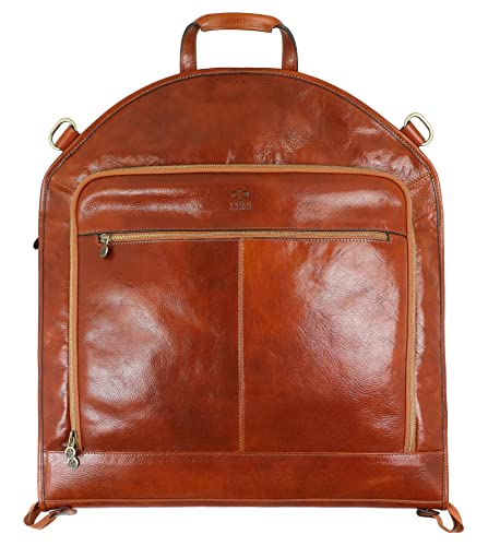 Kleidersack aus Leder - Anzugtasche - Echtleder Schutzhülle Kleidung - Kleidersack Atmungsaktiv - Kleiderhülle für Reisen - Time Resistance Cover