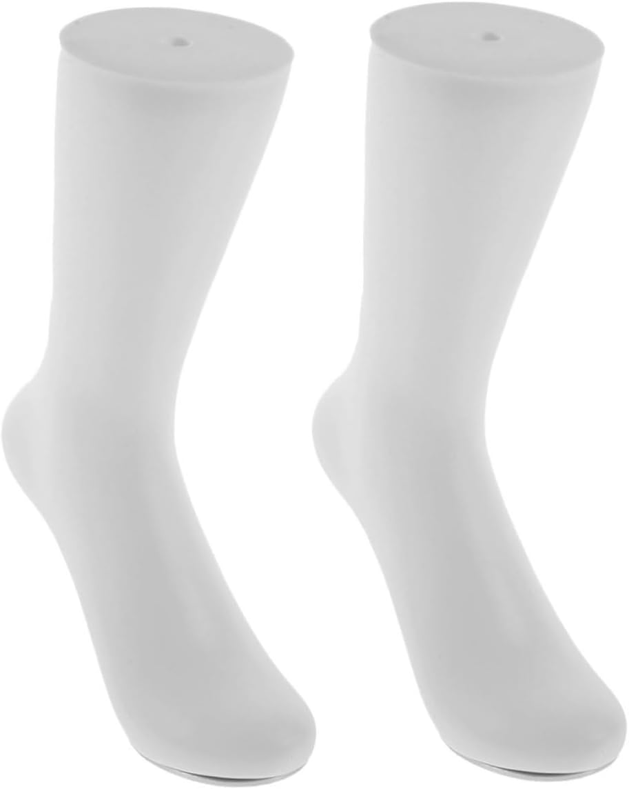 Ciieeo 2pcs Female Seamless Foot Mannequin Sock Display Models Thickened White Plastic Foot Forms for Women’s Sock and Shoe Store Display Lightweight Mannequin for Retail Use