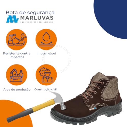 Bota Epi Marluvas 50b26 Cb Composite Masculina Eletricista (50B26CBCOMPOSITE, BR, Adulto, Numérico,