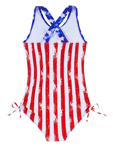 Image of BFUSTYLE Girls Swimsuit One Piece Bathing Suit 4-13 Years Sleeveless Beach Swimwear