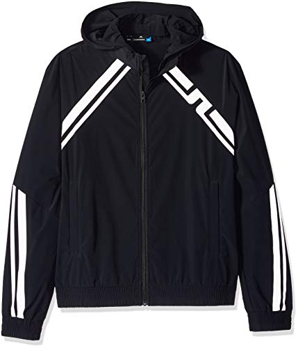 J.Lindeberg Men's Windproof Hooded Jacket, Black, X-Large