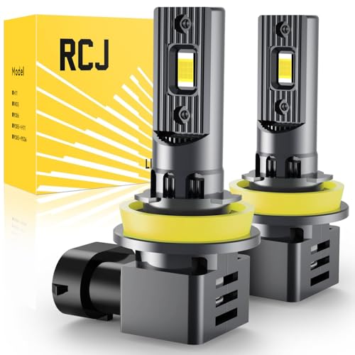 Image of RCJ H11 Bulb, H8 H9 H16 Fog Bulbs Super Bright with Cooling Fan, Cool White Fog Lights, Plug and Play, Pack of 2