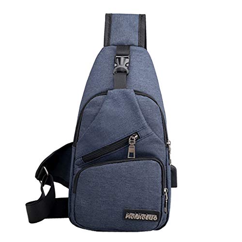 gazechimp Homens Da Moda Sling Chest Bag Outdoor Travel - Azul escuro