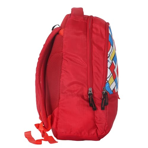 Image of Printed Backpack for School, Office & College | Polyester Turquoise Tuition Case for Adults| Comfortable Bags for Girls & Boys | Carry-On with Bottle Holder Pocket - 2 Main Compartments