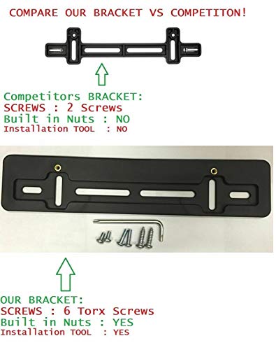 50 Front License Plate Tag Holder Mounting Mount Adapter Bumper Kit Bracket For Auto Car Truck Van Suv Golf Cart Quantity Discount(9.45$ To 5.60$)(Each With 6 Unique Screws+Wrench+2 Built In Nuts)(50) #TOP5