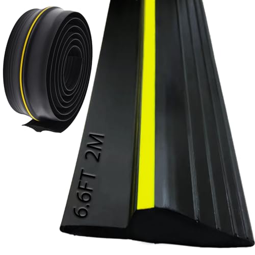 Universal Garage Door Seal Strip Heavy Duty Garage Door Bottom Weatherproof Threshold Seal Strip Rubber Garage Door Weather Seal Strip for Keeping Garage Clean &Dry (Black, 80mm(W)*18mm(H)*2m(L))
