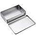 Hotop 1 Pack 8.5 by 5.3 by 1.9 Inch Silver Rectangular Empty Tin Box Containers, Gift, Jewelery and Storage Tin Kit, Home Organizer