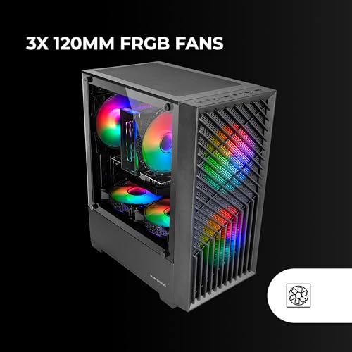 Caja PC compacta Mars Gaming MC-Vortex con triple ventilación FRGB y frontal mesh negro 3