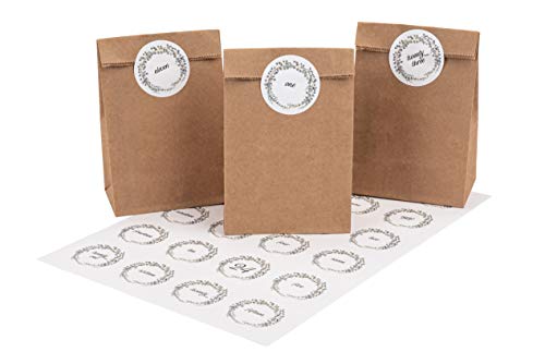 Mia Milano Adventskalender zum Befüllen I 24 Adventskalender Tüten inkl. 24 Zahlen Aufkleber I Weihnachtskalender zum Basteln