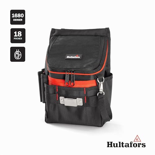Hultafors Sac à Outils avec Fermeture éclair I Porte-Outils avec 18 Compartiments I Matériau Robuste I Étui à Outils Solide I Compatible avec Ceintures jusqu'à 50 mm de Large I 592040 – vue 3