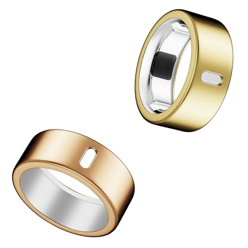 Cover Compatible for Oura Ring Gen 4/Gen 3 Horizon/Gen 3 Heritage (NOT Compatible with Oura Ring 4-Ceramic) Charging Directly Rugged TPU Finger Protector for Workout Women Men-Gold+Rosegold-Size 8