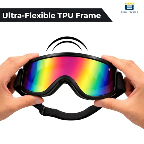 Image of Premium Adult Motocross Dirt Bike Racing, Cycling Goggles - Transparent Lens, Adjustable Strap with Extra Back Padding for Comfort