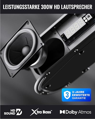 MAJORITY Bowfell Halo Atmos Soundbar für TV Geräte | 300W Lautsprecher für Fernseher mit Subwoofer | 5.1 Dolby Atmos Heimkino Surround Sound System mit HDMI eARC | Mini Sound Bar PC Bluetooth – Bild 4